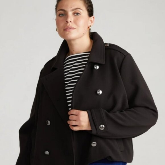 Universal Standard Jackets & Blazers - Universal Standard Black Lined Ponte Blend Rivington Military Style Blazer NWOT